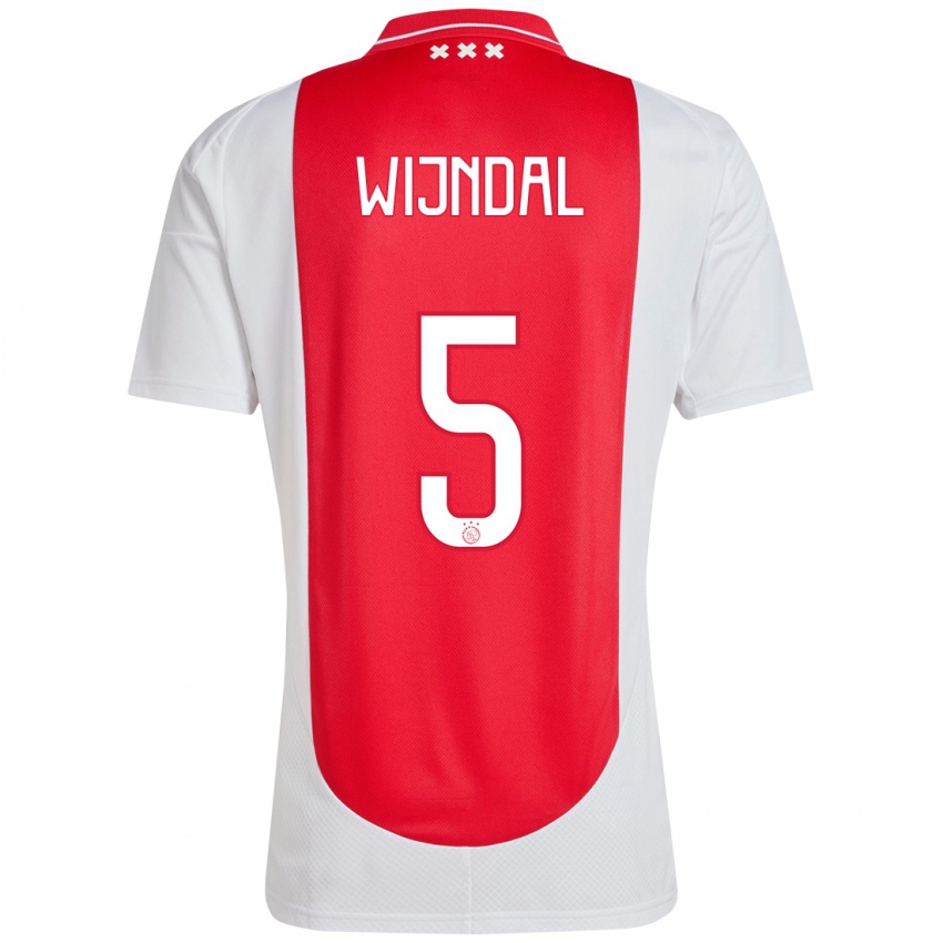 Niño Camiseta Owen Wijndal #5 Rojo Blanco 1ª Equipación 2024/25 La Camisa México