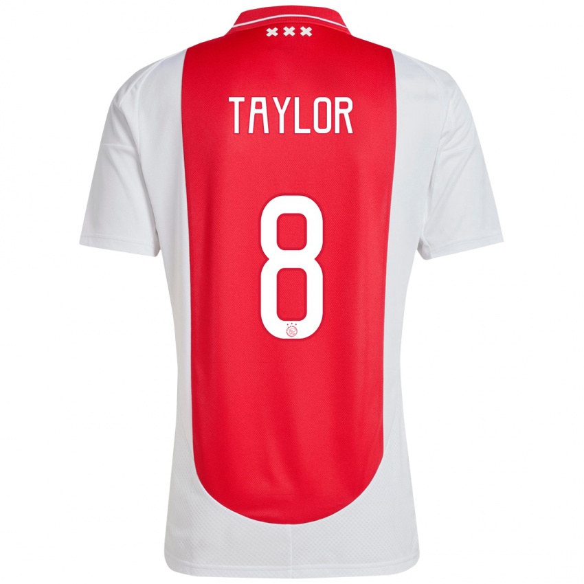 Niño Camiseta Kenneth Taylor #8 Rojo Blanco 1ª Equipación 2024/25 La Camisa México