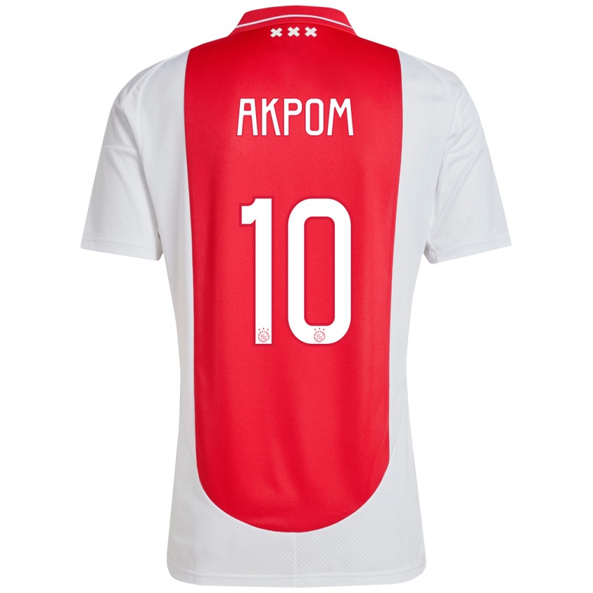 Niño Camiseta Chuba Akpom #10 Rojo Blanco 1ª Equipación 2024/25 La Camisa México