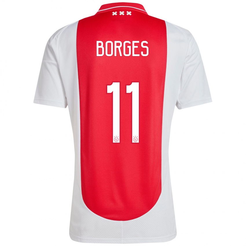 Niño Camiseta Carlos Borges #11 Rojo Blanco 1ª Equipación 2024/25 La Camisa México