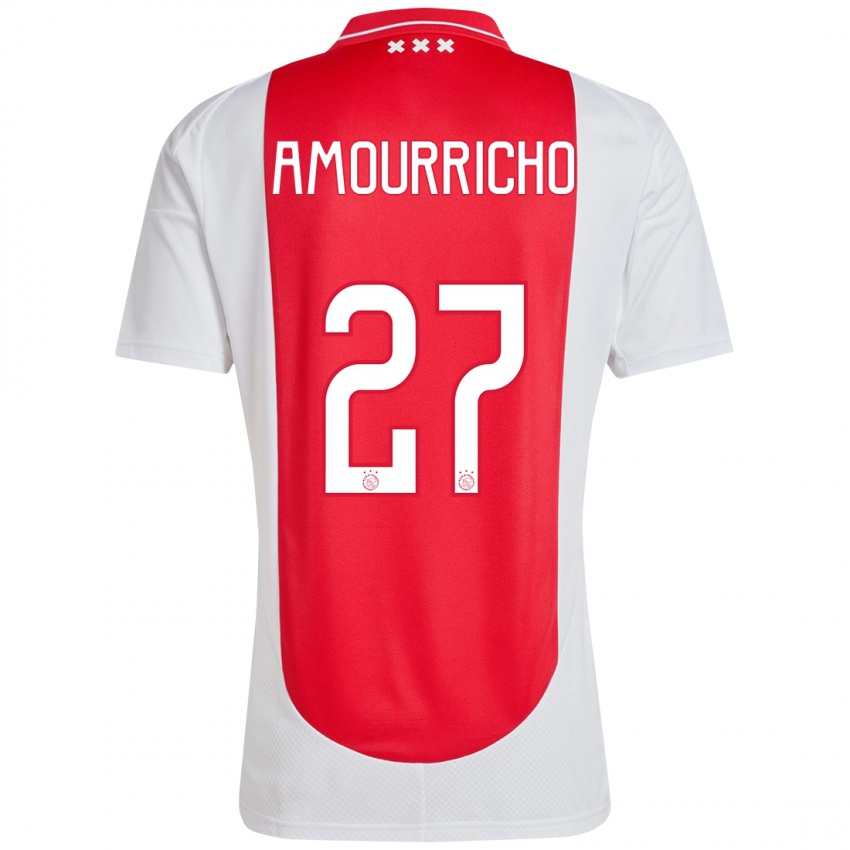 Niño Camiseta Amourricho Van Axel Dongen #27 Rojo Blanco 1ª Equipación 2024/25 La Camisa México