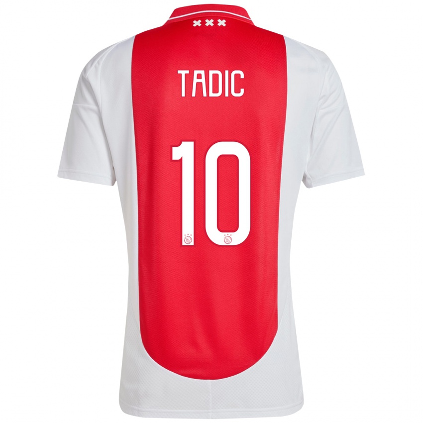 Niño Camiseta Dusan Tadic #10 Rojo Blanco 1ª Equipación 2024/25 La Camisa México