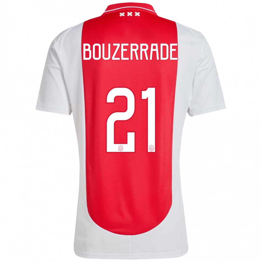 Niño Camiseta Zaina Bouzerrade #21 Rojo Blanco 1ª Equipación 2024/25 La Camisa México