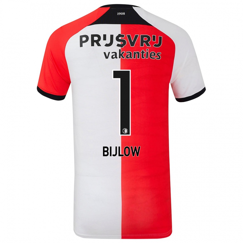 Niño Camiseta Justin Bijlow #1 Rojo Blanco 1ª Equipación 2024/25 La Camisa México