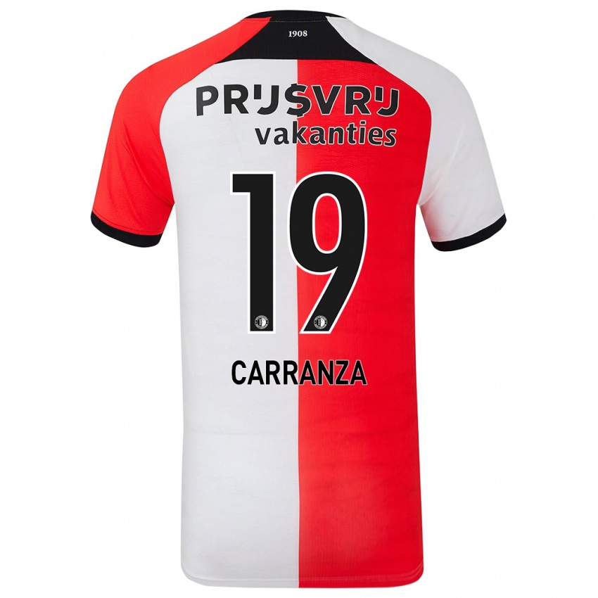 Niño Camiseta Julián Carranza #19 Rojo Blanco 1ª Equipación 2024/25 La Camisa México