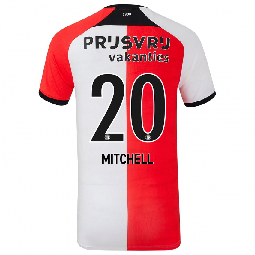 Niño Camiseta Jeyland Mitchell #20 Rojo Blanco 1ª Equipación 2024/25 La Camisa México