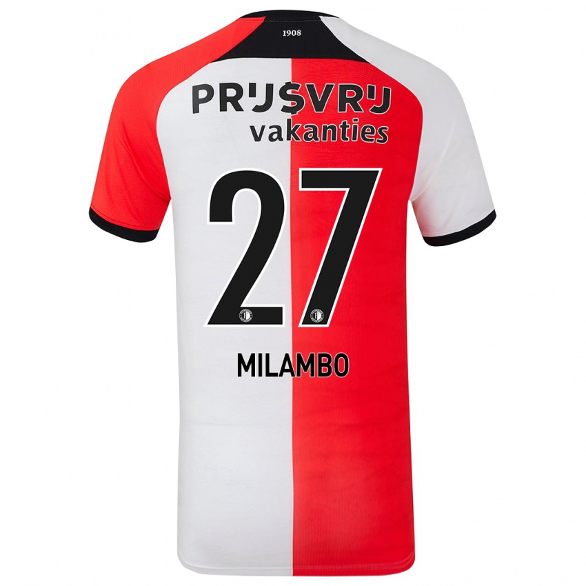 Niño Camiseta Antoni Milambo #27 Rojo Blanco 1ª Equipación 2024/25 La Camisa México