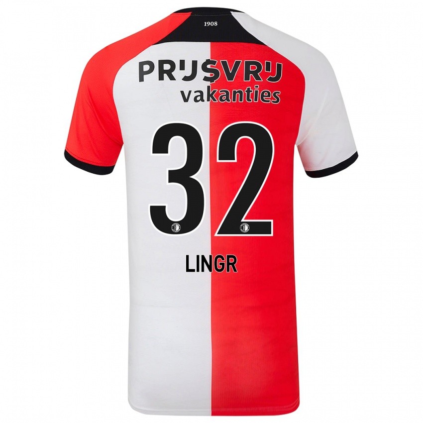 Niño Camiseta Ondrej Lingr #32 Rojo Blanco 1ª Equipación 2024/25 La Camisa México