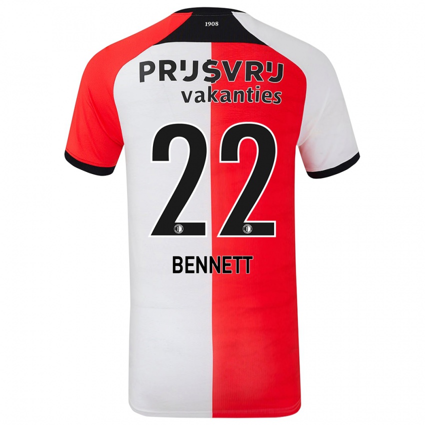 Niño Camiseta Walter Bennett #22 Rojo Blanco 1ª Equipación 2024/25 La Camisa México