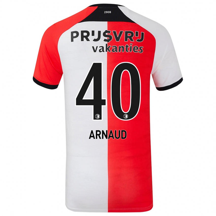 Niño Camiseta Lugene Arnaud #40 Rojo Blanco 1ª Equipación 2024/25 La Camisa México