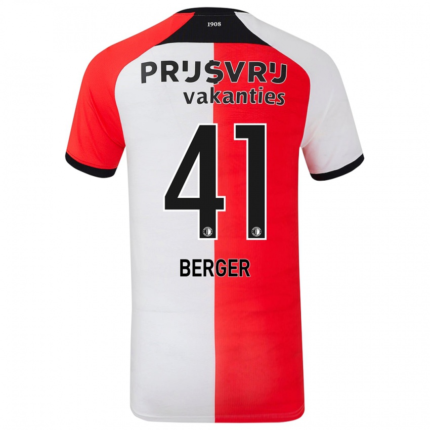 Niño Camiseta Mannou Berger #41 Rojo Blanco 1ª Equipación 2024/25 La Camisa México