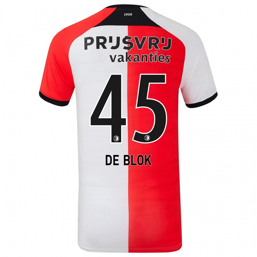 Niño Camiseta Lars De Blok #45 Rojo Blanco 1ª Equipación 2024/25 La Camisa México