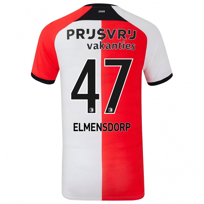 Niño Camiseta Paris Elmensdorp #47 Rojo Blanco 1ª Equipación 2024/25 La Camisa México