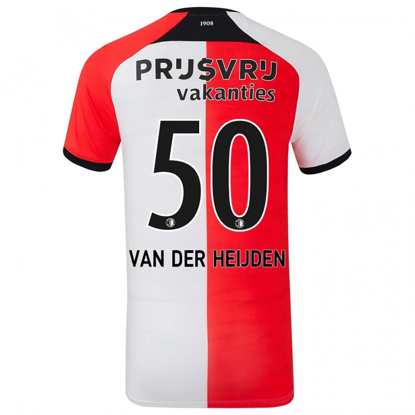 Niño Camiseta Delano Van Der Heijden #50 Rojo Blanco 1ª Equipación 2024/25 La Camisa México