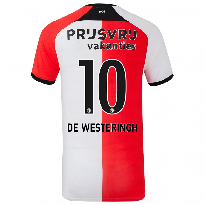 Niño Camiseta Kirsten Van De Westeringh #10 Rojo Blanco 1ª Equipación 2024/25 La Camisa México