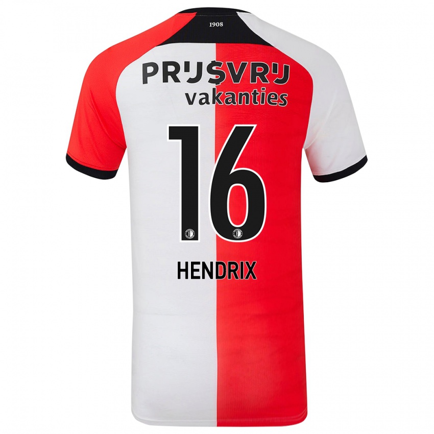 Niño Camiseta Jorrit Hendrix #16 Rojo Blanco 1ª Equipación 2024/25 La Camisa México