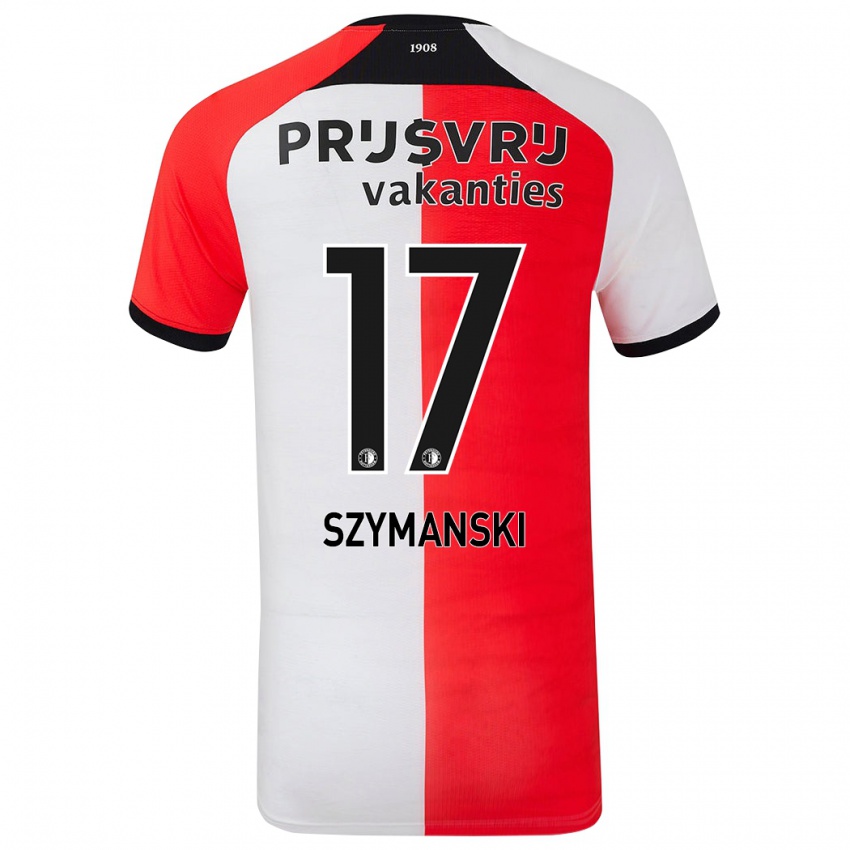 Niño Camiseta Sebastian Szymanski #17 Rojo Blanco 1ª Equipación 2024/25 La Camisa México