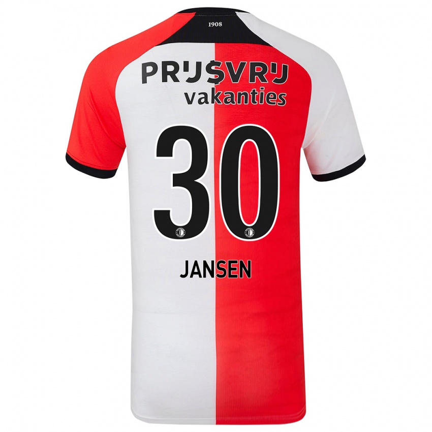 Niño Camiseta Thijs Jansen #30 Rojo Blanco 1ª Equipación 2024/25 La Camisa México