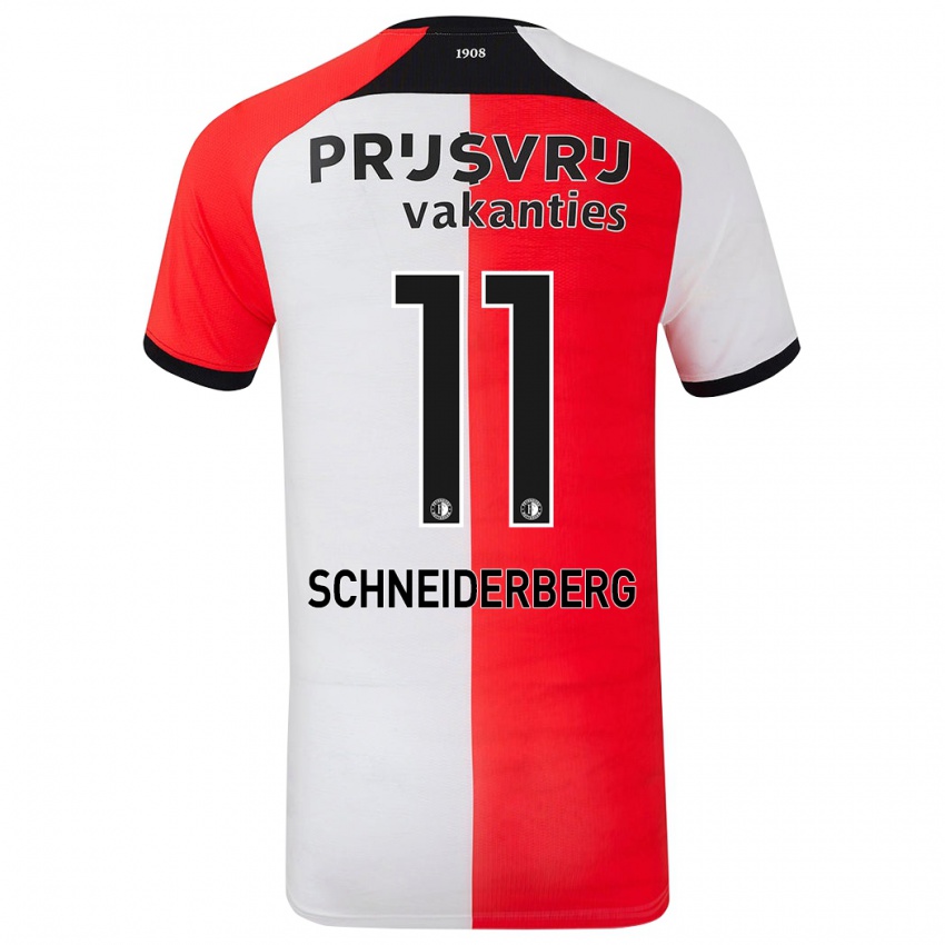 Niño Camiseta July Schneiderberg #11 Rojo Blanco 1ª Equipación 2024/25 La Camisa México