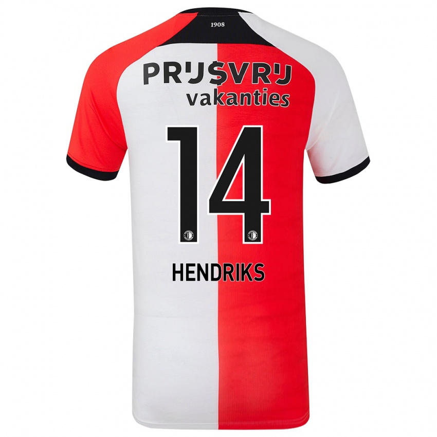 Niño Camiseta Kim Hendriks #14 Rojo Blanco 1ª Equipación 2024/25 La Camisa México