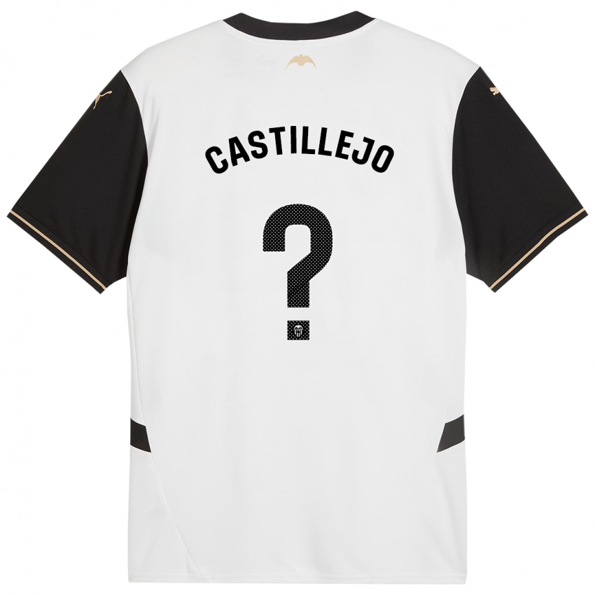 Niño Camiseta Samu Castillejo #0 Blanco Negro 1ª Equipación 2024/25 La Camisa México