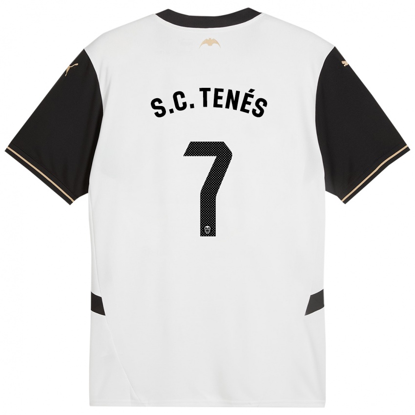 Niño Camiseta Sergi Canós #7 Blanco Negro 1ª Equipación 2024/25 La Camisa México