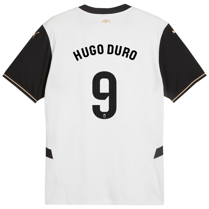 Niño Camiseta Hugo Duro #9 Blanco Negro 1ª Equipación 2024/25 La Camisa México