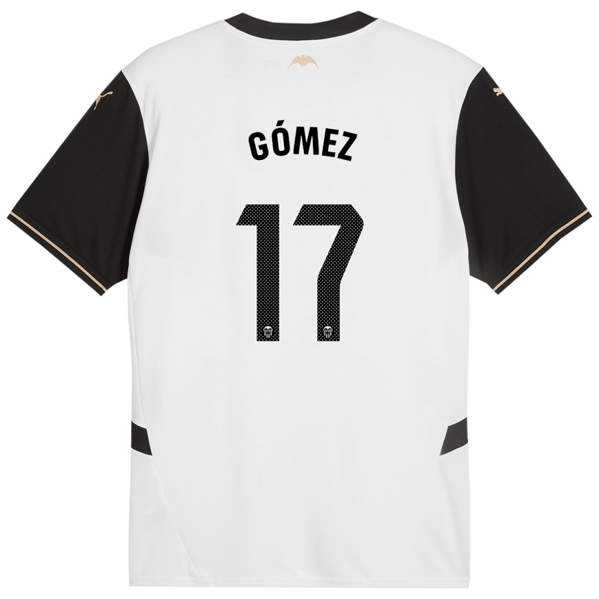 Niño Camiseta Dani Gómez #17 Blanco Negro 1ª Equipación 2024/25 La Camisa México