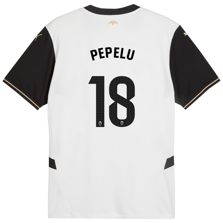 Niño Camiseta Pepelu #18 Blanco Negro 1ª Equipación 2024/25 La Camisa México