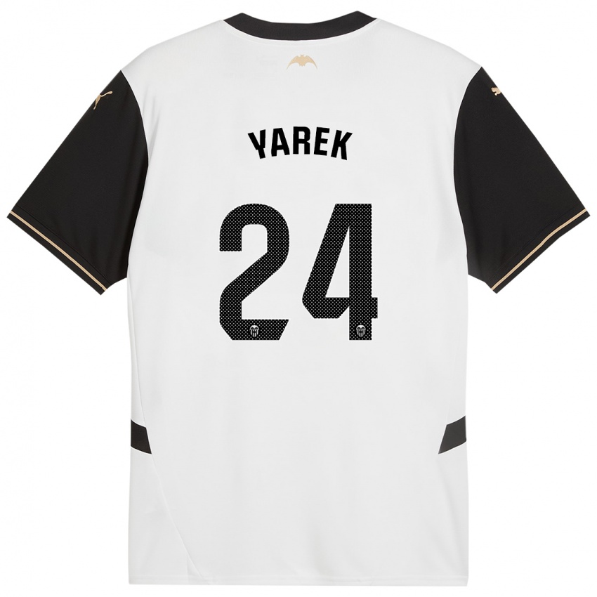 Niño Camiseta Yarek Gasiorowski #24 Blanco Negro 1ª Equipación 2024/25 La Camisa México