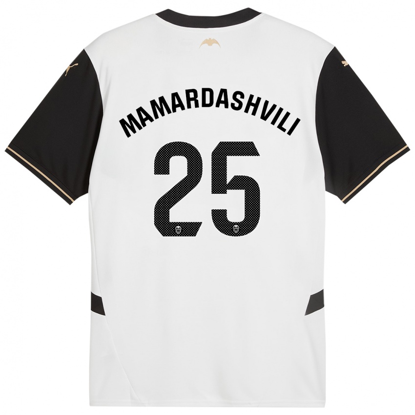 Niño Camiseta Giorgi Mamardashvili #25 Blanco Negro 1ª Equipación 2024/25 La Camisa México