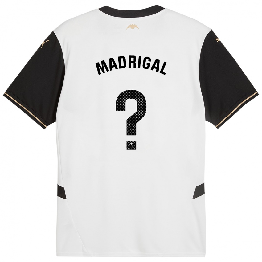 Niño Camiseta Warren Madrigal #0 Blanco Negro 1ª Equipación 2024/25 La Camisa México