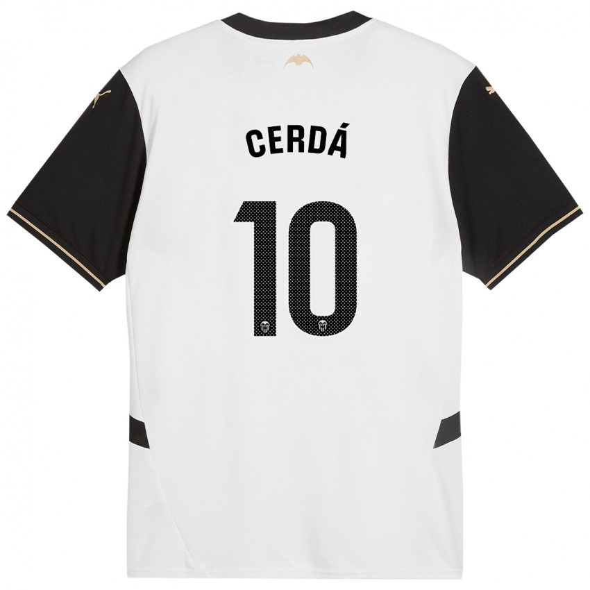 Niño Camiseta Alex Cerdá #10 Blanco Negro 1ª Equipación 2024/25 La Camisa México