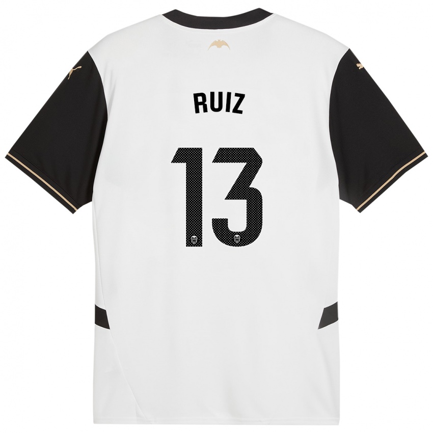 Niño Camiseta Nil Ruiz #13 Blanco Negro 1ª Equipación 2024/25 La Camisa México