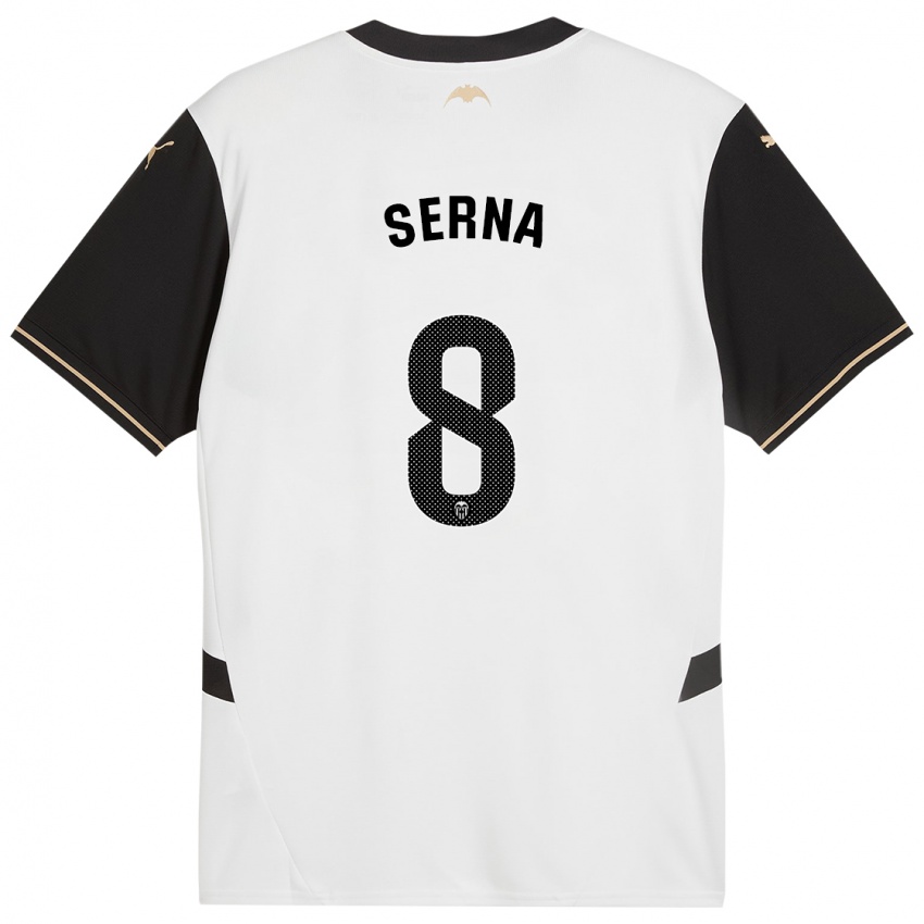 Niño Camiseta Liced Serna #8 Blanco Negro 1ª Equipación 2024/25 La Camisa México