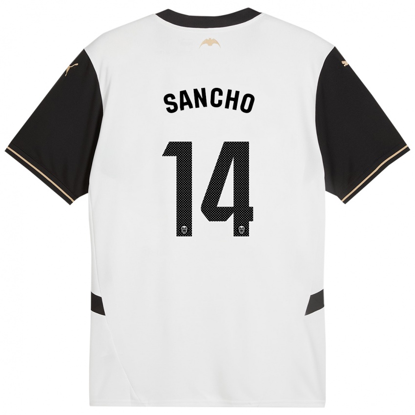 Niño Camiseta Pauleta Sancho #14 Blanco Negro 1ª Equipación 2024/25 La Camisa México