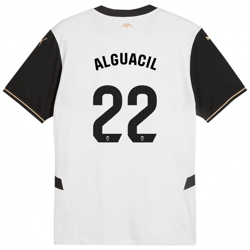 Niño Camiseta Ainhoa Alguacil #22 Blanco Negro 1ª Equipación 2024/25 La Camisa México