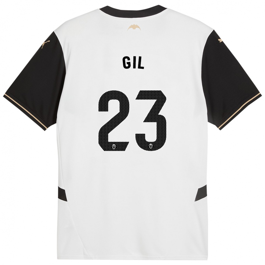 Niño Camiseta Elena Gil #23 Blanco Negro 1ª Equipación 2024/25 La Camisa México