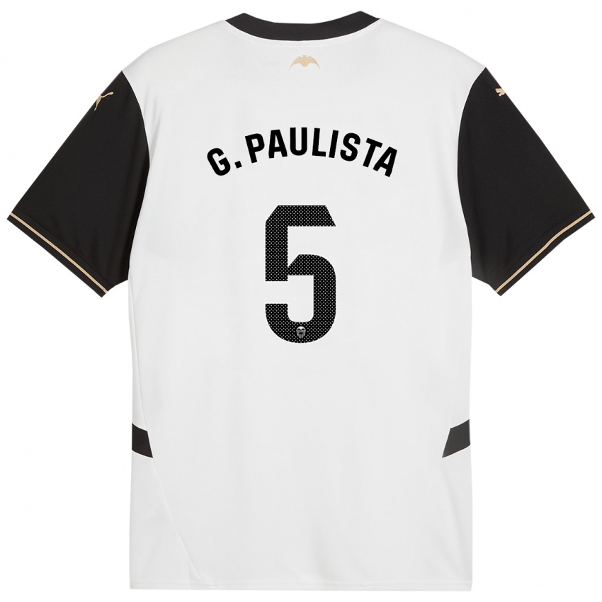 Niño Camiseta Gabriel Paulista #5 Blanco Negro 1ª Equipación 2024/25 La Camisa México