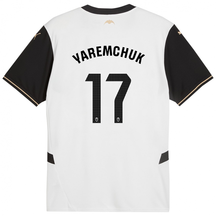 Niño Camiseta Roman Yaremchuk #17 Blanco Negro 1ª Equipación 2024/25 La Camisa México