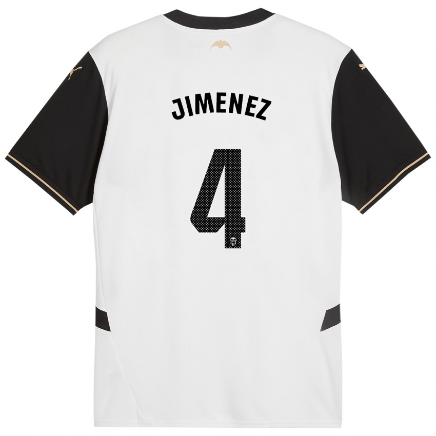 Niño Camiseta Maria Jimenez #4 Blanco Negro 1ª Equipación 2024/25 La Camisa México