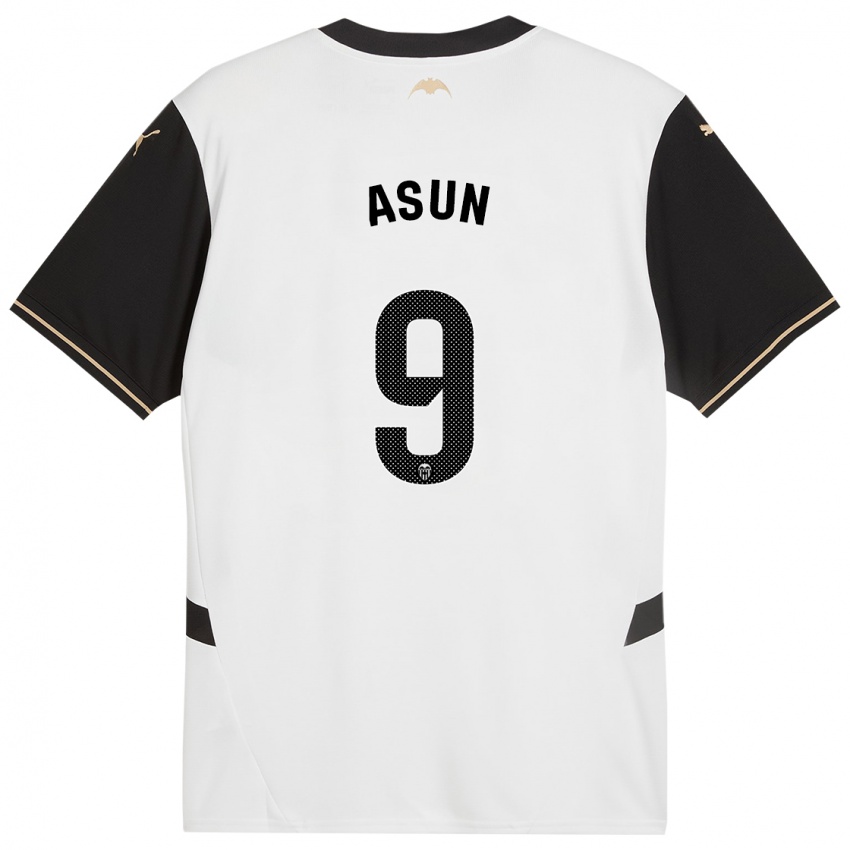 Niño Camiseta Asun #9 Blanco Negro 1ª Equipación 2024/25 La Camisa México