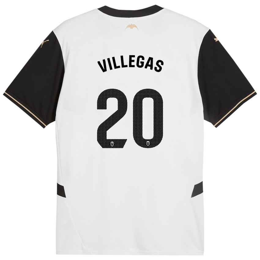 Niño Camiseta Noelia Villegas #20 Blanco Negro 1ª Equipación 2024/25 La Camisa México