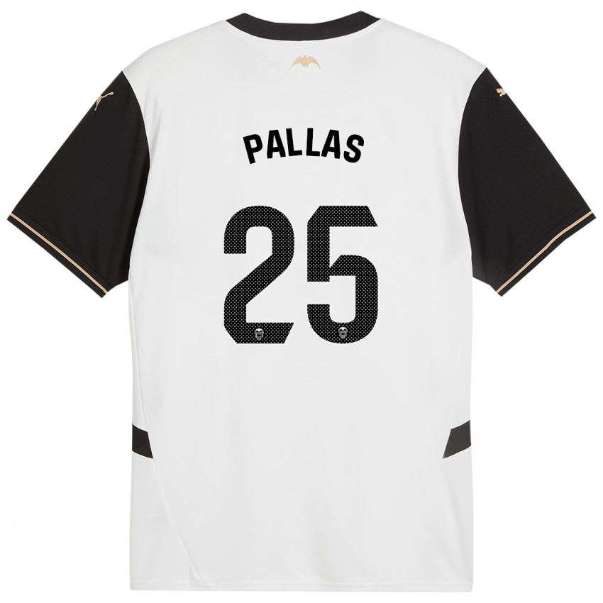 Niño Camiseta Nerea Pallas #25 Blanco Negro 1ª Equipación 2024/25 La Camisa México