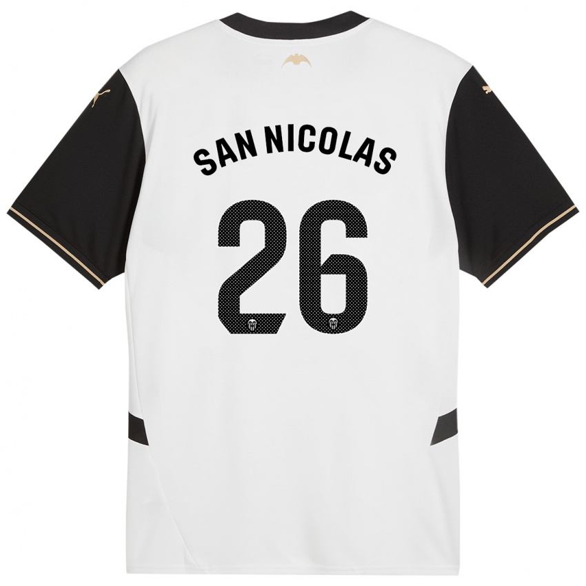 Niño Camiseta Olga San Nicolas #26 Blanco Negro 1ª Equipación 2024/25 La Camisa México