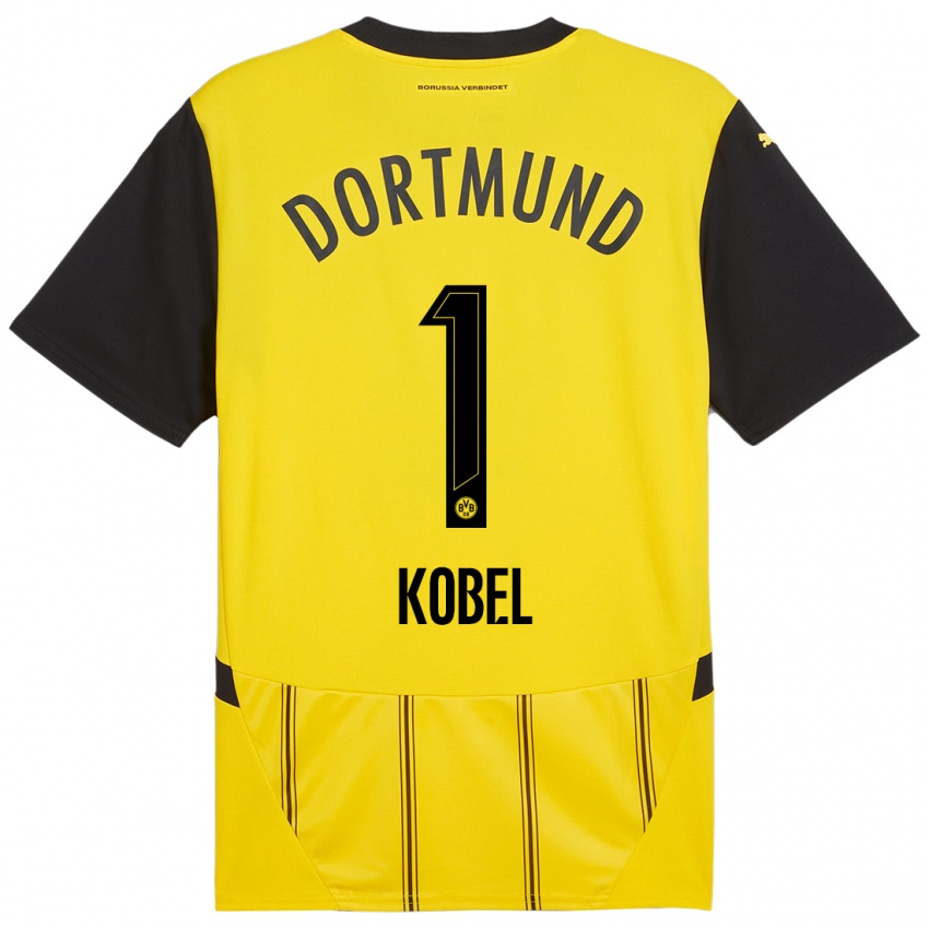 Niño Camiseta Gregor Kobel #1 Amarillo Negro 1ª Equipación 2024/25 La Camisa México