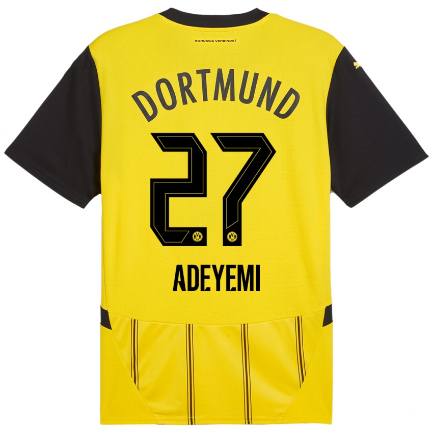 Niño Camiseta Karim Adeyemi #27 Amarillo Negro 1ª Equipación 2024/25 La Camisa México