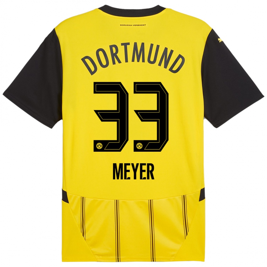 Niño Camiseta Alexander Meyer #33 Amarillo Negro 1ª Equipación 2024/25 La Camisa México