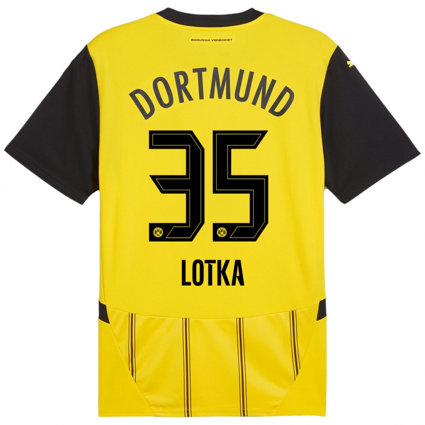 Niño Camiseta Marcel Lotka #35 Amarillo Negro 1ª Equipación 2024/25 La Camisa México