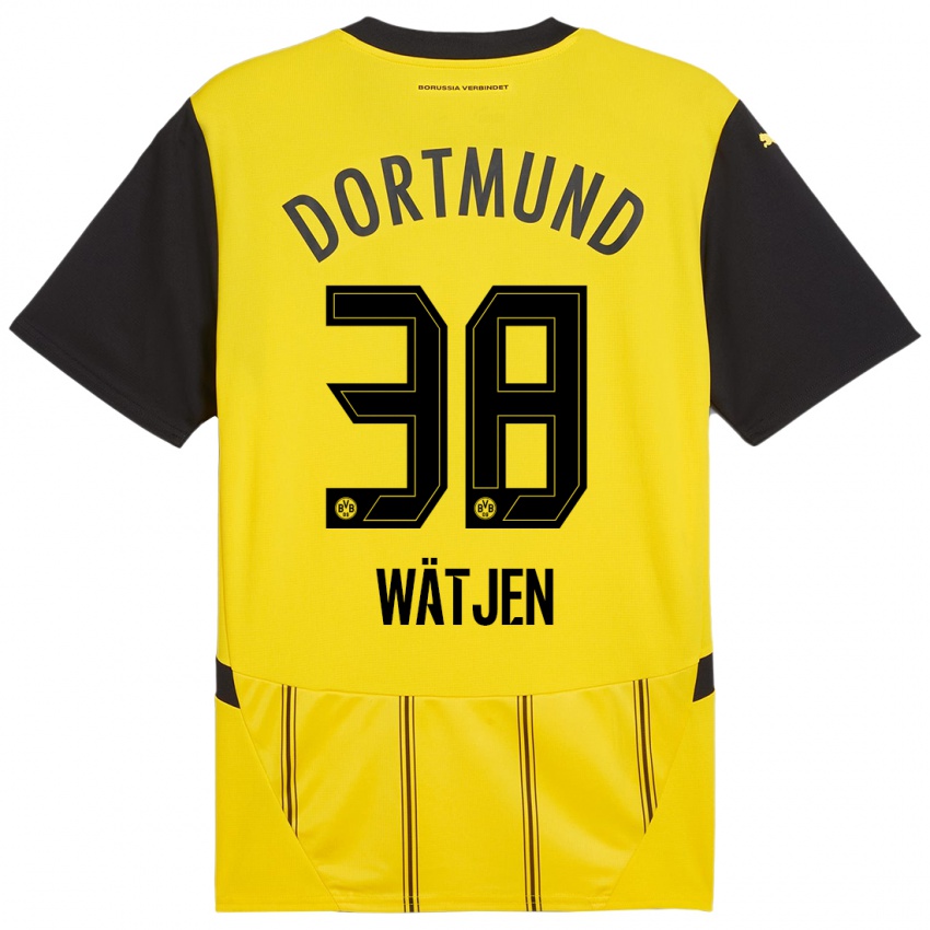 Niño Camiseta Kjell Wätjen #38 Amarillo Negro 1ª Equipación 2024/25 La Camisa México